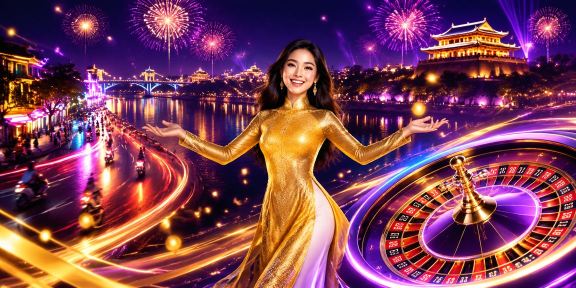 Người dùng tại Huế chơi Roulette trực tuyến trên điện thoại với trang phục áo dài truyền thống